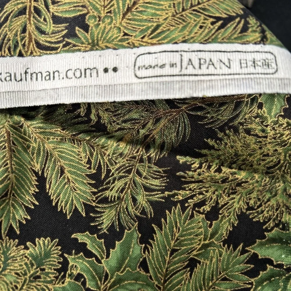 Holiday Flourish Japan Kaufman Christmas Holly Cotton Quilting Fabric Metallic